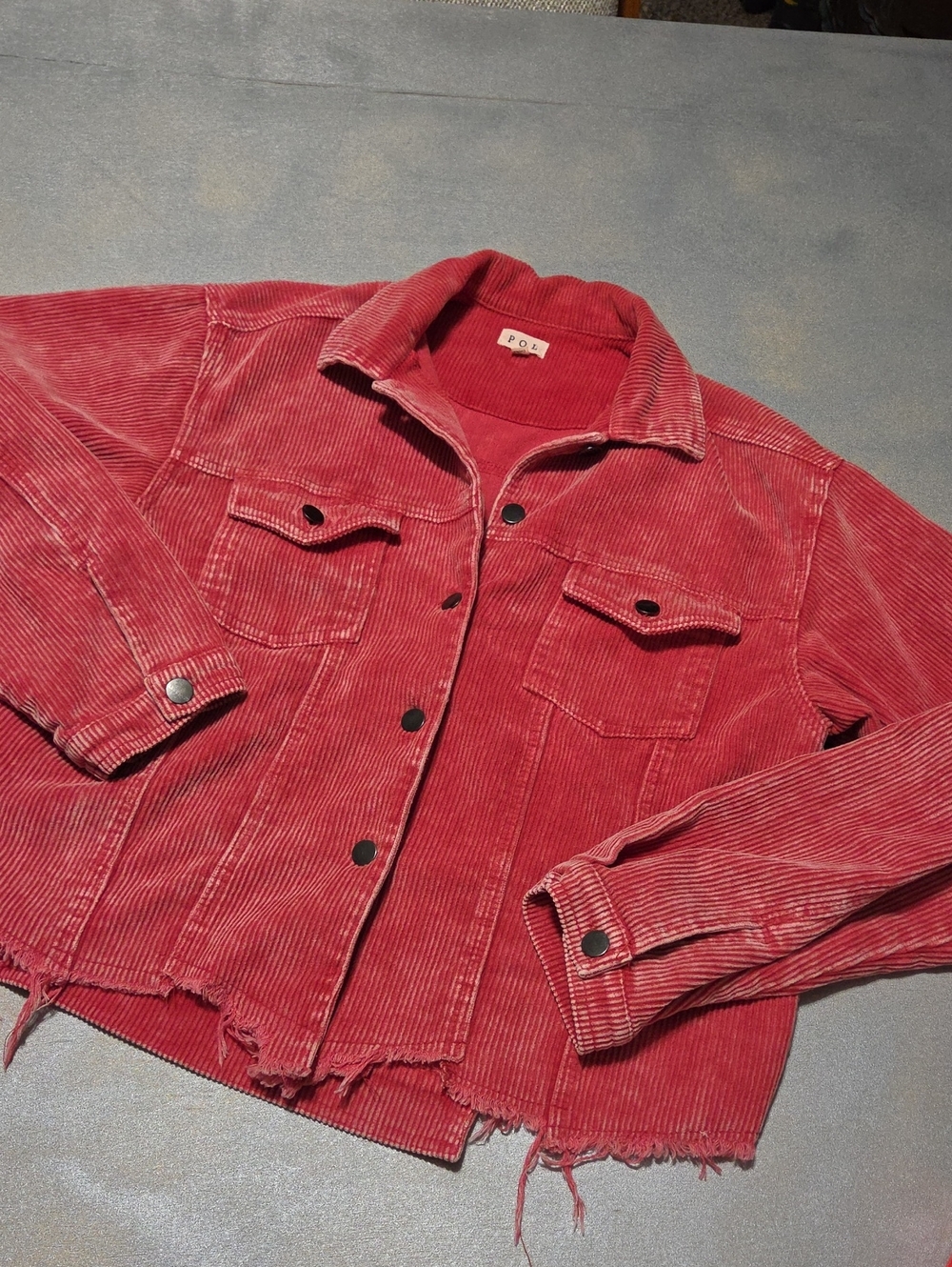 POL Vintage Red Corduroy Trucker Jacket